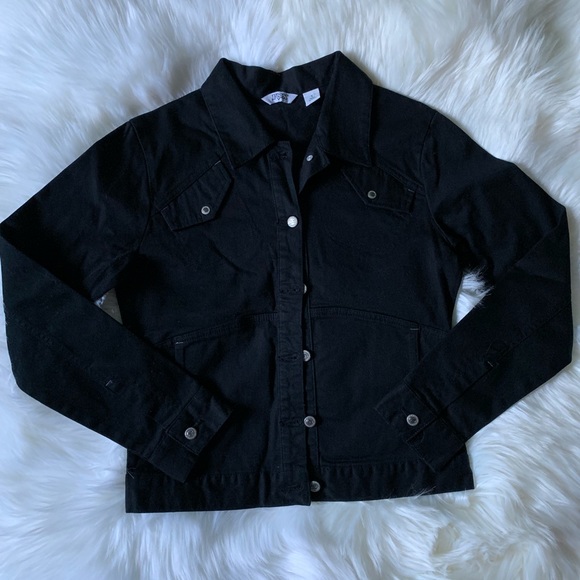 Fox Jackets & Blazers - Fox Racing Black Denim Jacket Sz S EUC